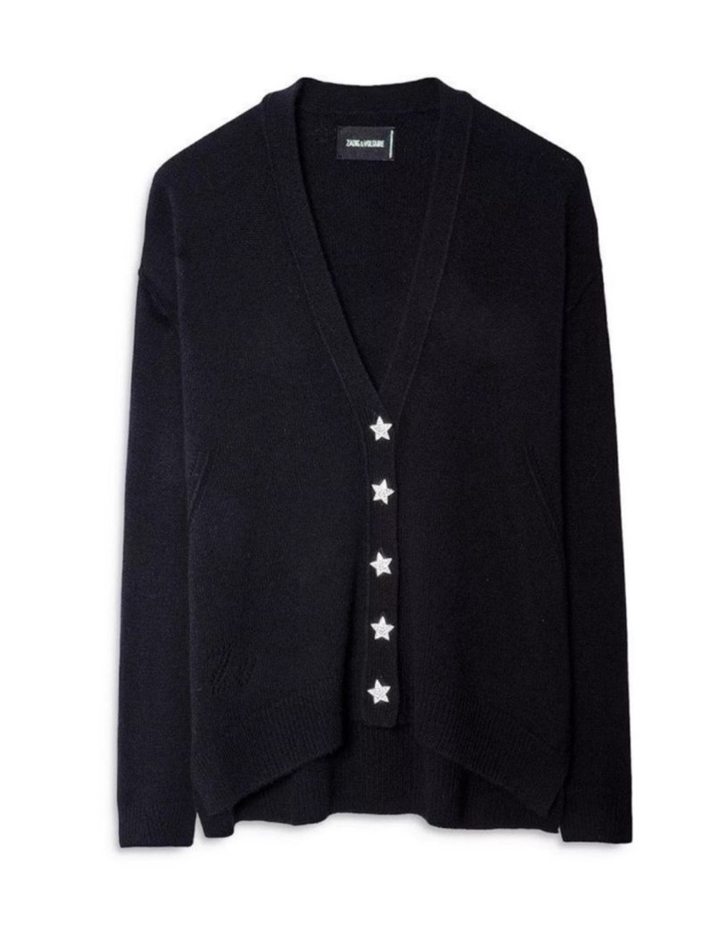 Zadig & Voltaire Black Star-Button V-Neck Cardigan